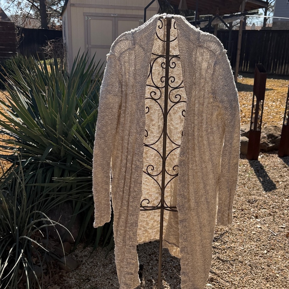Free People Cozy Beige Knit Cardigan